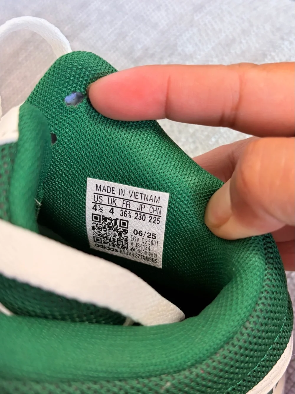 adidas Originals Kids White and Green High-Top Sneakers